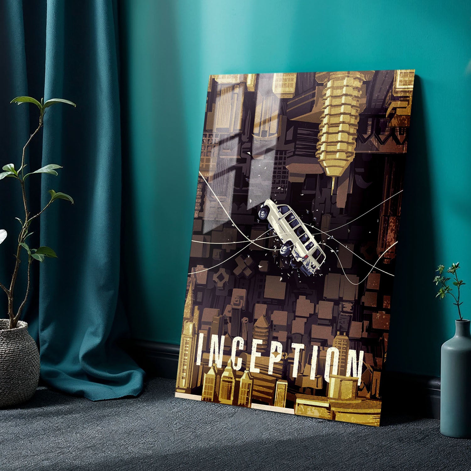 Flex Designs Metal Poster Inception Simple 24 x 36" Home Goods - Movie 2010 Movie Metal Poster