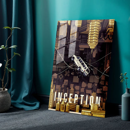 Flex Designs Metal Poster Inception Simple 24 x 36" Home Goods - Movie 2010 Movie Metal Poster