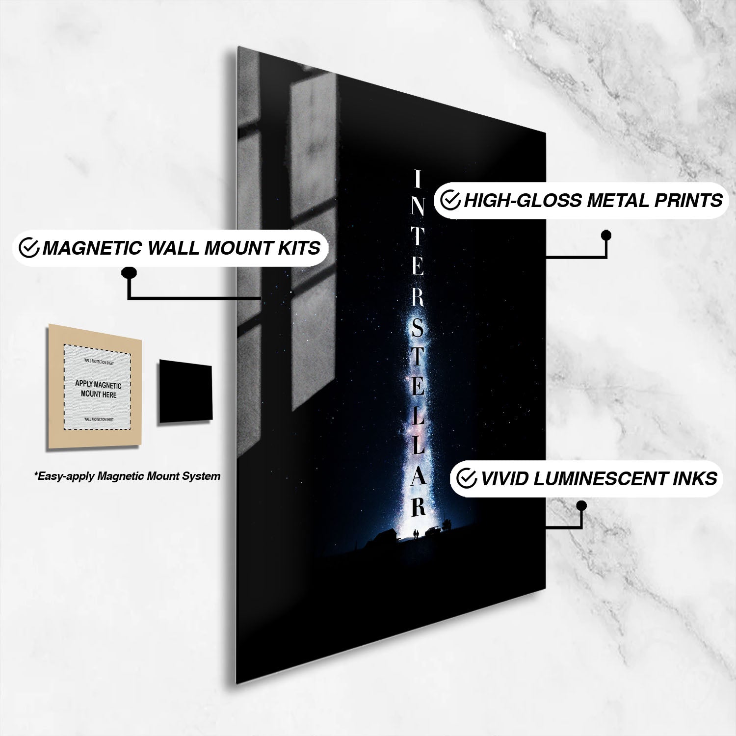 Flex Designs Metal Poster Interstellar Cover 16 x 24" Home Goods - Movie 2014 Movie Metal Poster