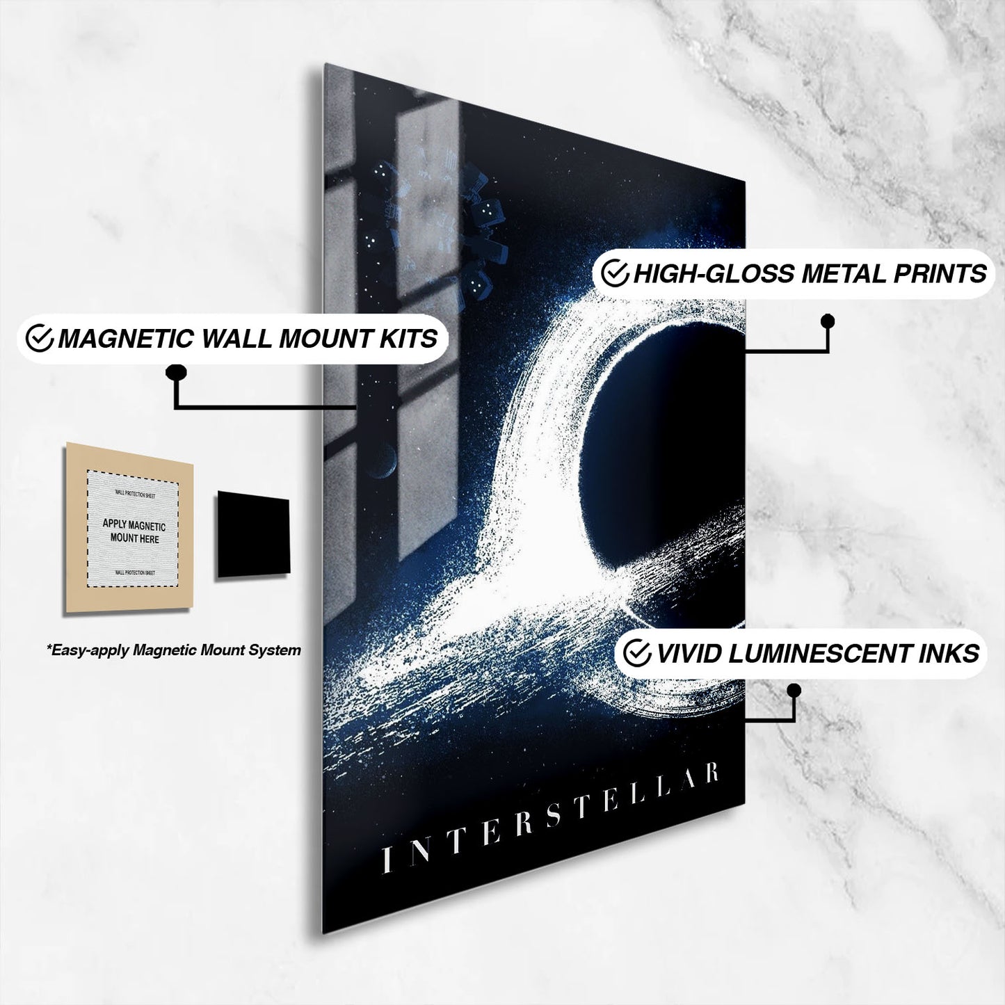 Flex Designs Metal Poster Interstellar Key Art 16 x 24" Home Goods - Movie 2014 Movie Metal Poster