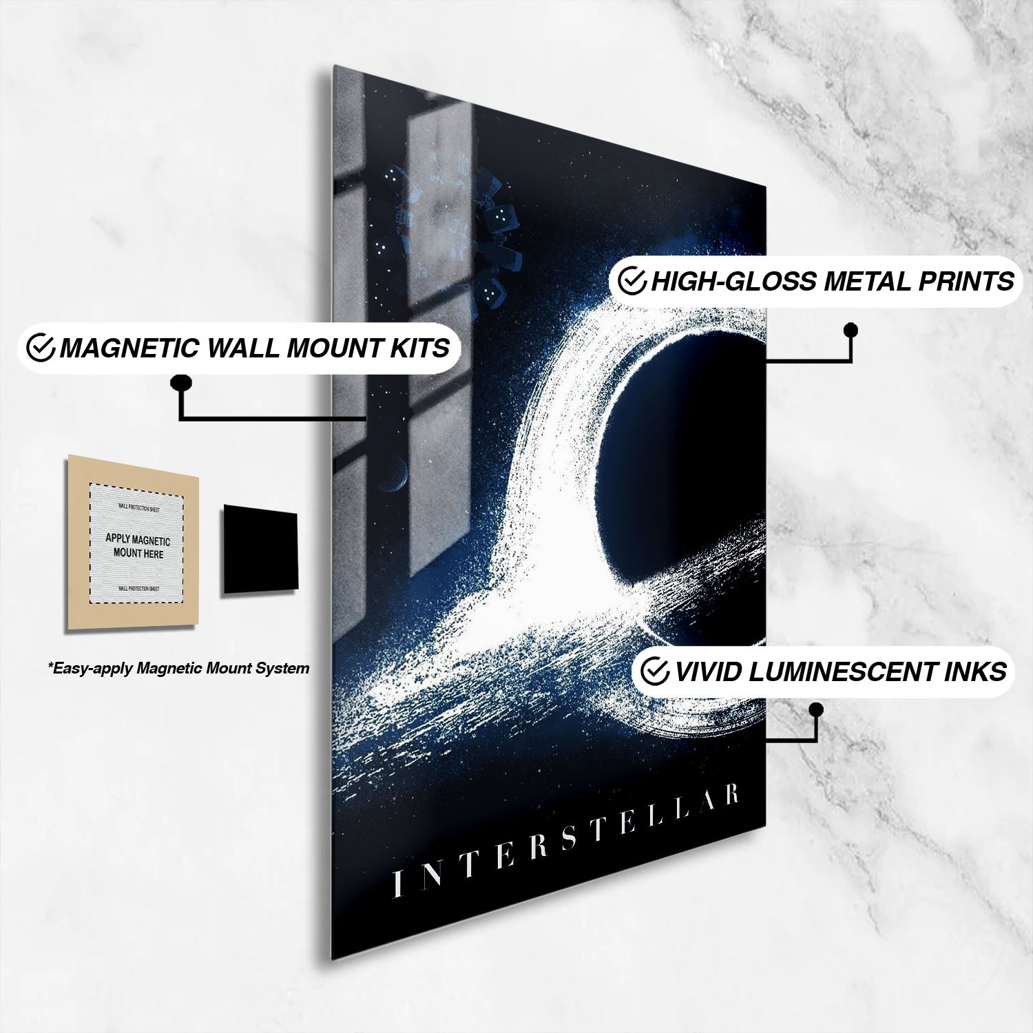 Flex Designs Metal Poster Interstellar Key Art 16 x 24" Home Goods - Movie 2014 Movie Metal Poster