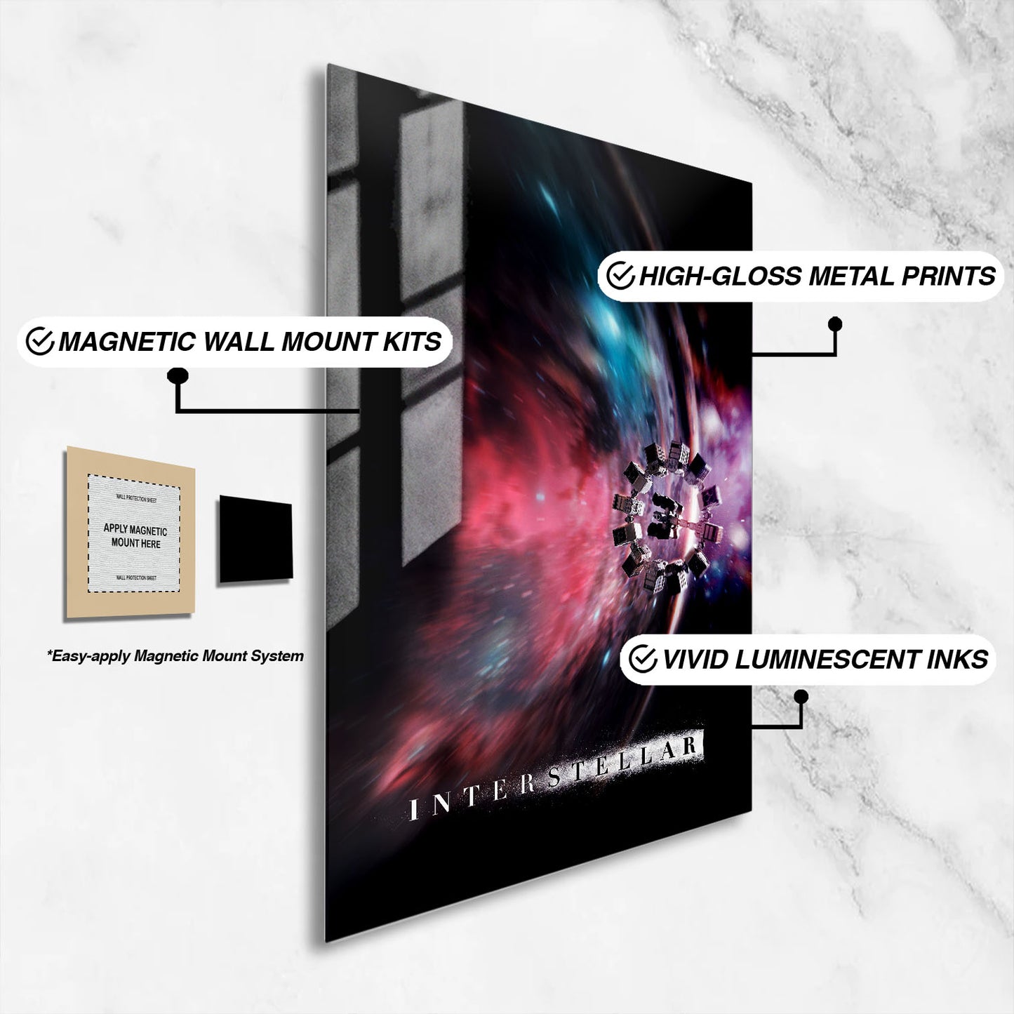 Flex Designs Metal Poster Interstellar Key Visual 16 x 24" Home Goods - Movie 2014 Movie Metal Poster