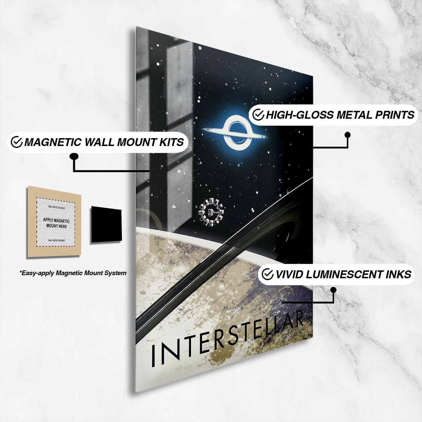 Flex Designs Metal Poster Interstellar Travel 2014) 16 x 24" Home Goods - Movie 2014 Movie Metal Poster