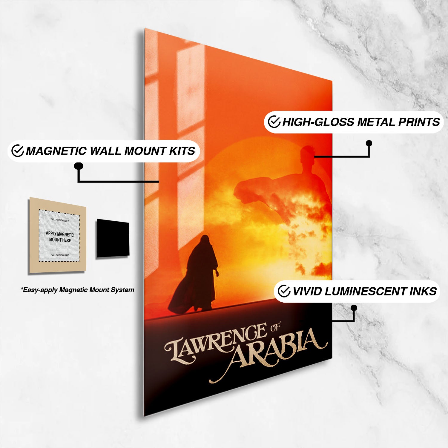 Flex Designs Metal Poster Lawrence of Arabia 16 x 24" Home Goods - Movie 1962 Movie Metal Poster