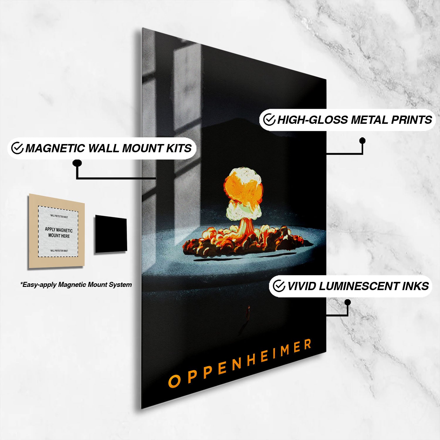 Flex Designs Metal Poster Oppenheimer Trinity 16 x 24" Home Goods - Movie 2023 Movie Metal Poster