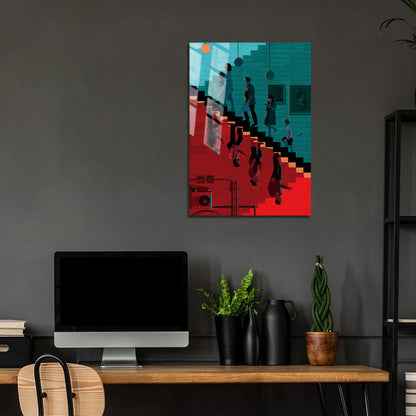 Flex Designs Metal Poster Parasite Cartoon 24 x 36" Home Goods - Movie 2019 Movie Metal Poster
