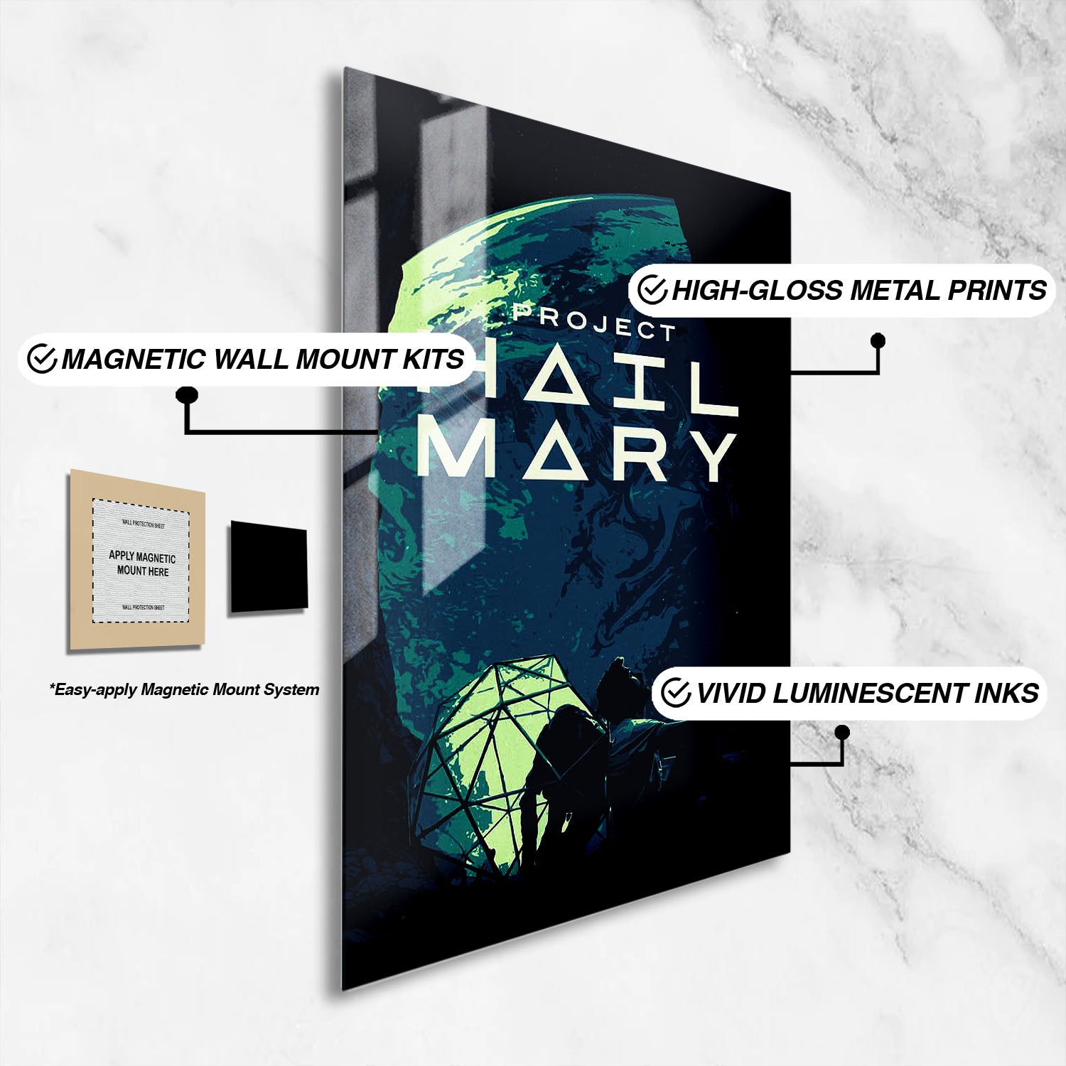 Flex Designs Metal Poster Project Hail Mary Simple 16 x 24" Home Goods - Movie 2026 Movie Metal Poster