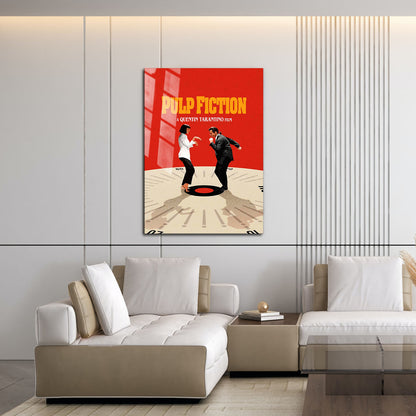 Flex Designs Metal Poster Pulp Fiction Key Visual 16 x 24" Home Goods - Movie 1994 Movie Metal Poster