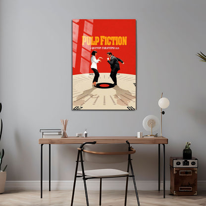 Flex Designs Metal Poster Pulp Fiction Key Visual 5 x 7" Home Goods - Movie 1994 Movie Metal Poster