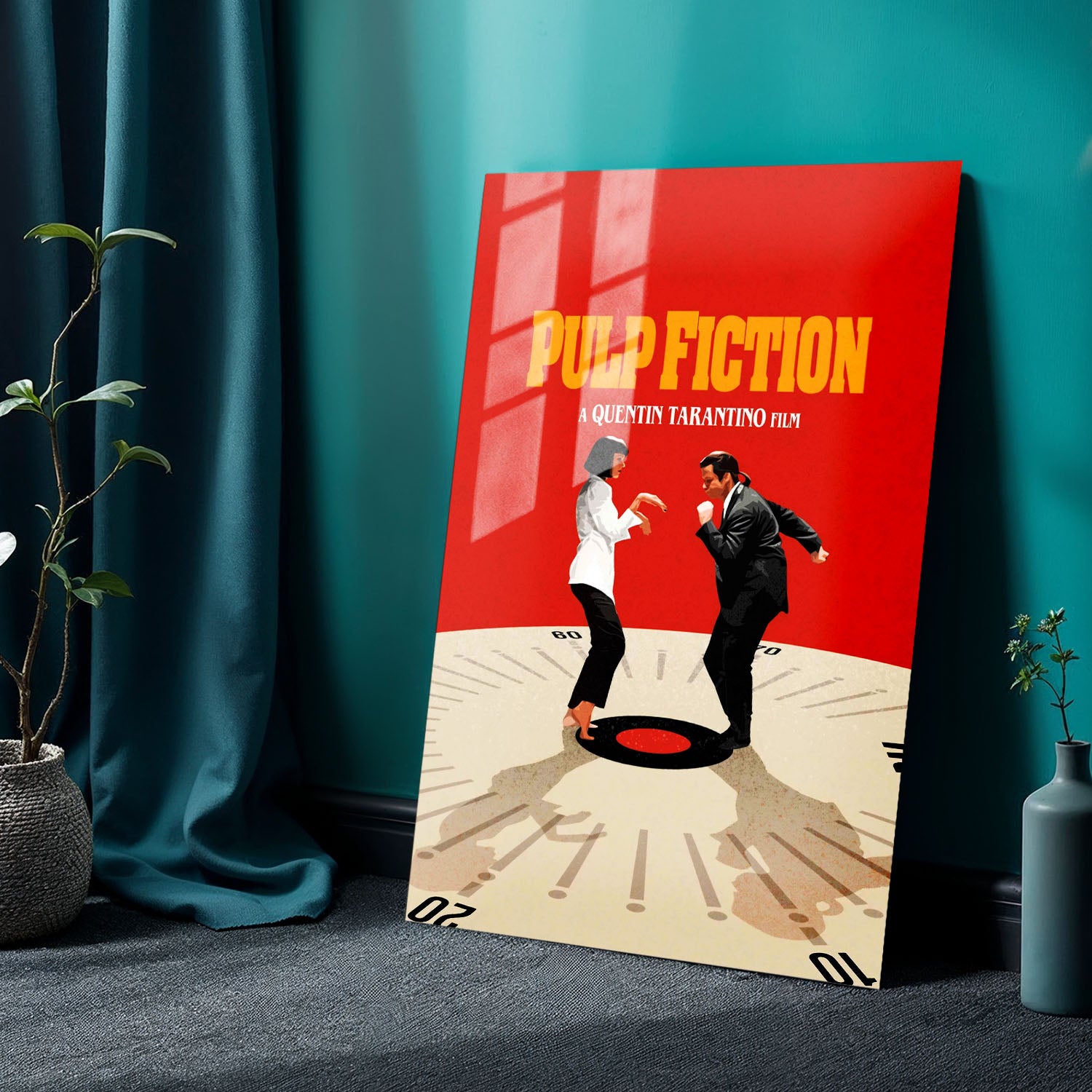 Flex Designs Metal Poster Pulp Fiction Key Visual 24 x 36" Home Goods - Movie 1994 Movie Metal Poster