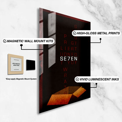 Flex Designs Metal Poster Se7en Minimalist 16 x 24" Home Goods - Movie 1995 Movie Metal Poster