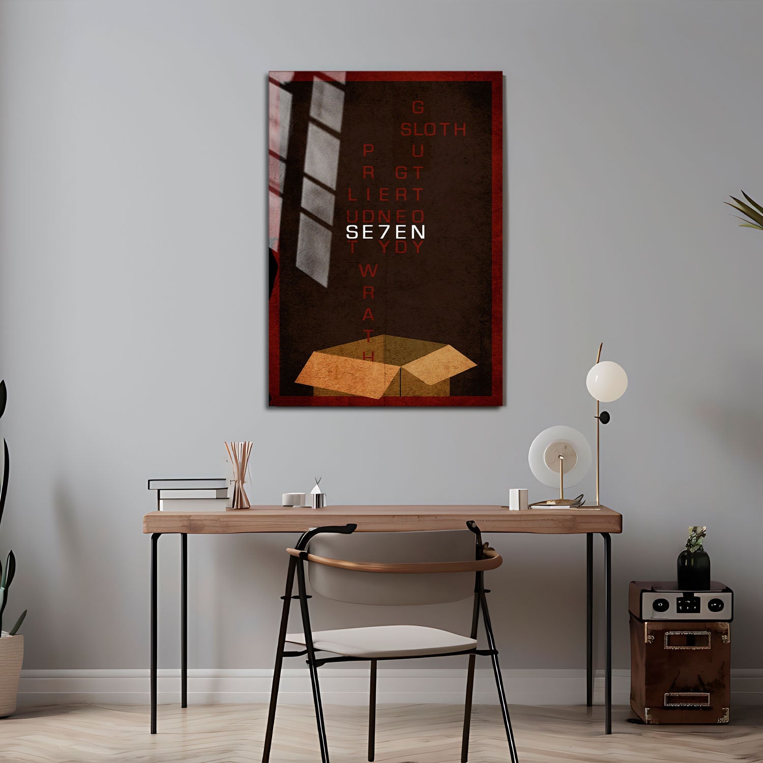 Flex Designs Metal Poster Se7en Minimalist 5 x 7" Home Goods - Movie 1995 Movie Metal Poster