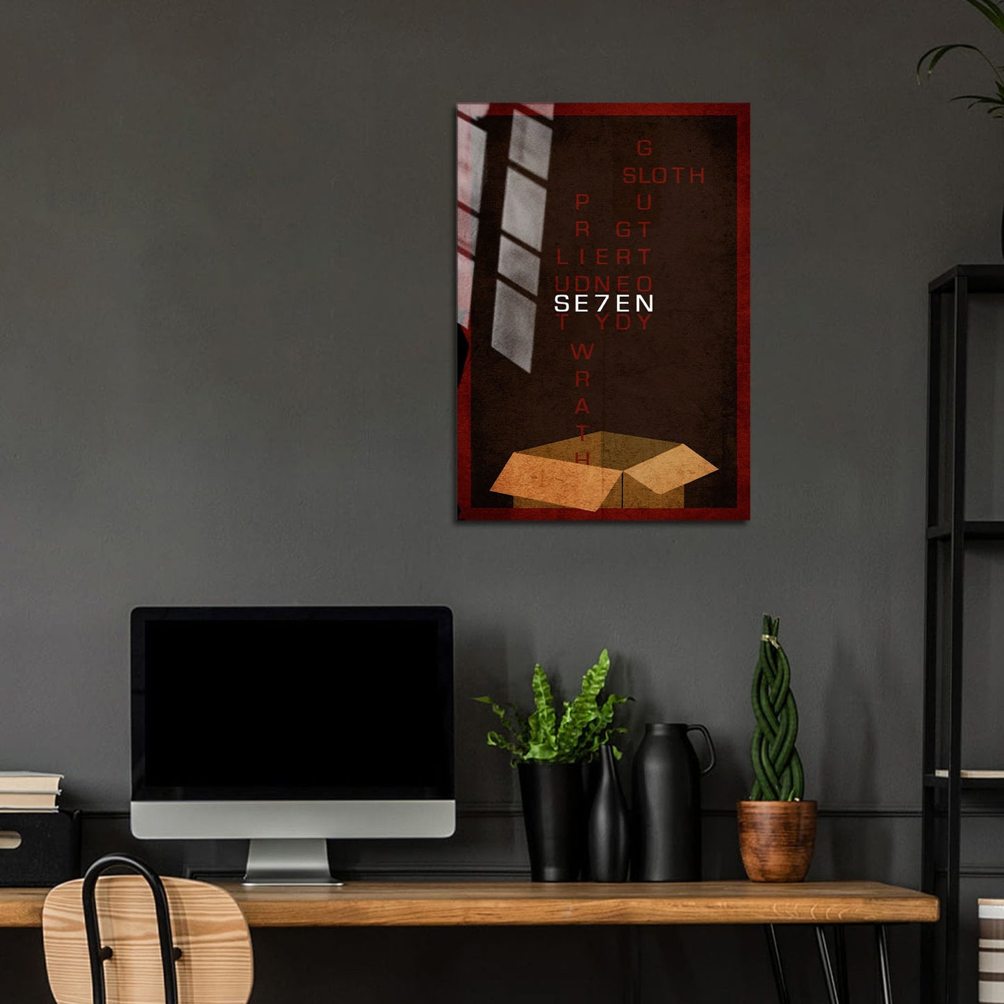 Flex Designs Metal Poster Se7en Minimalist 24 x 36" Home Goods - Movie 1995 Movie Metal Poster