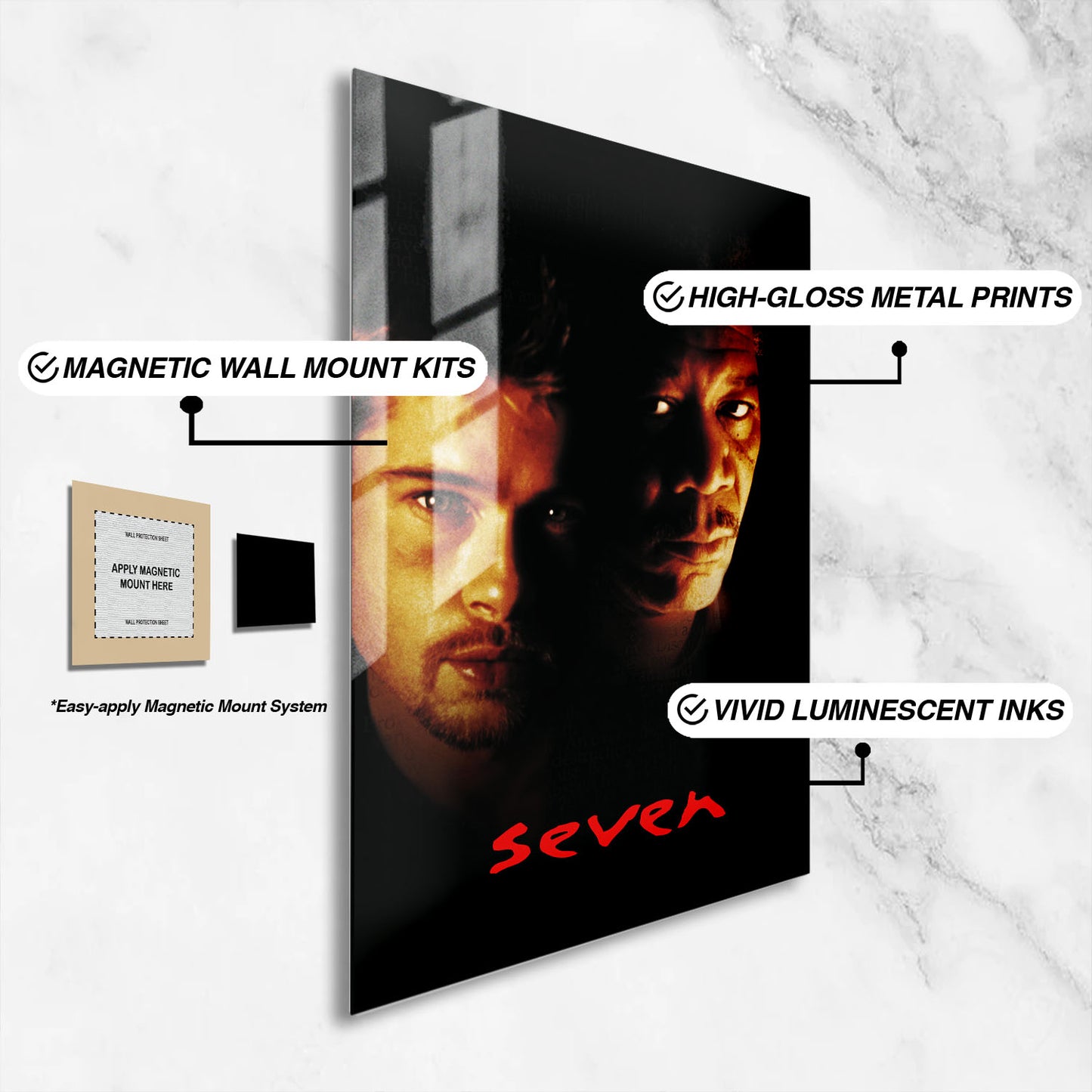 Flex Designs Metal Poster Se7en 16 x 24" Home Goods - Movie 1995 Movie Metal Poster