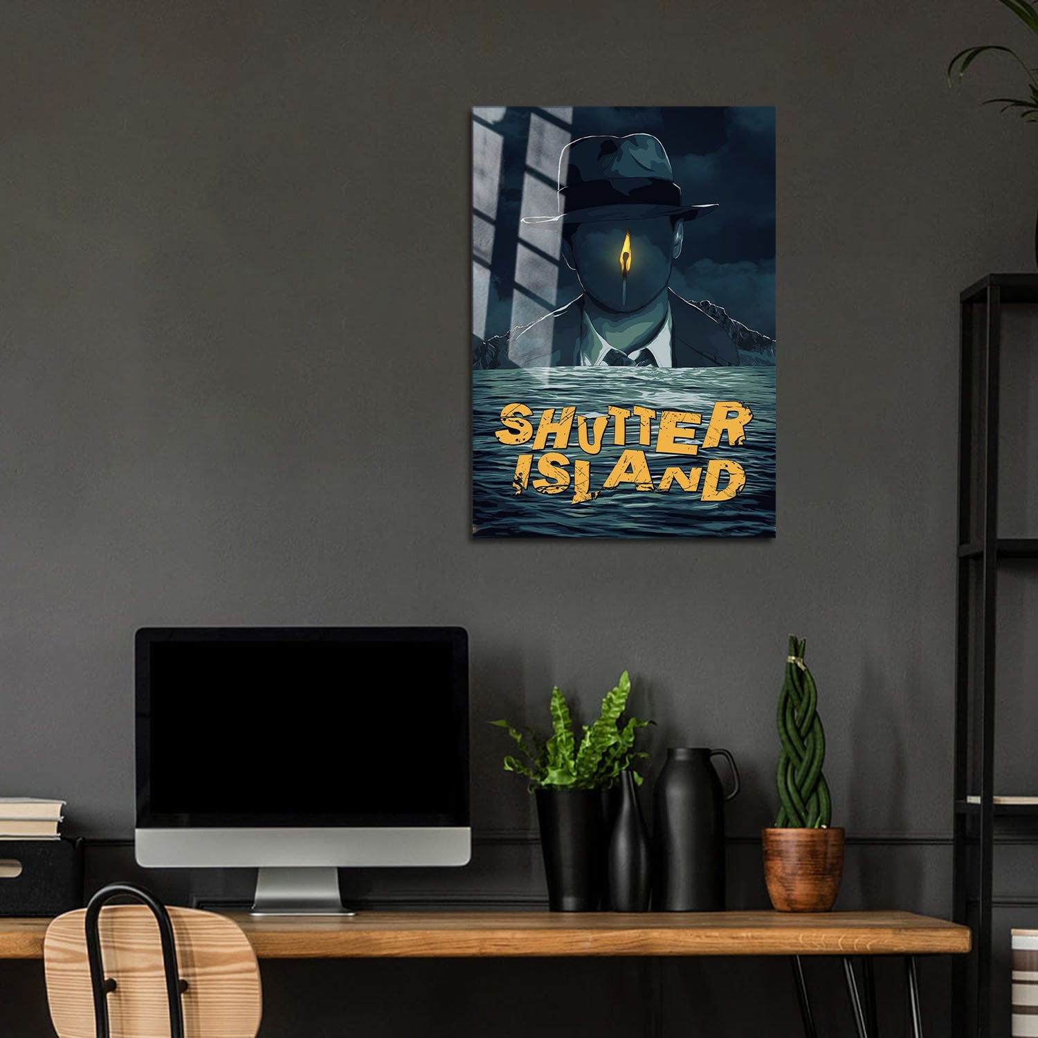 Flex Designs Metal Poster Shutter Island Cover 24 x 36" Home Goods - Movie 2010 Movie Metal Poster