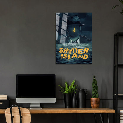 Flex Designs Metal Poster Shutter Island Cover 24 x 36" Home Goods - Movie 2010 Movie Metal Poster