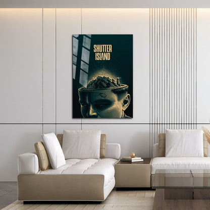 Flex Designs Metal Poster Shutter Island Drawing 16 x 24" Home Goods - Movie 2010 Movie Metal Poster