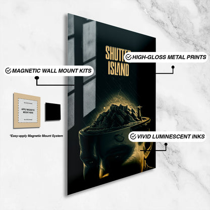 Flex Designs Metal Poster Shutter Island Drawing 16 x 24" Home Goods - Movie 2010 Movie Metal Poster