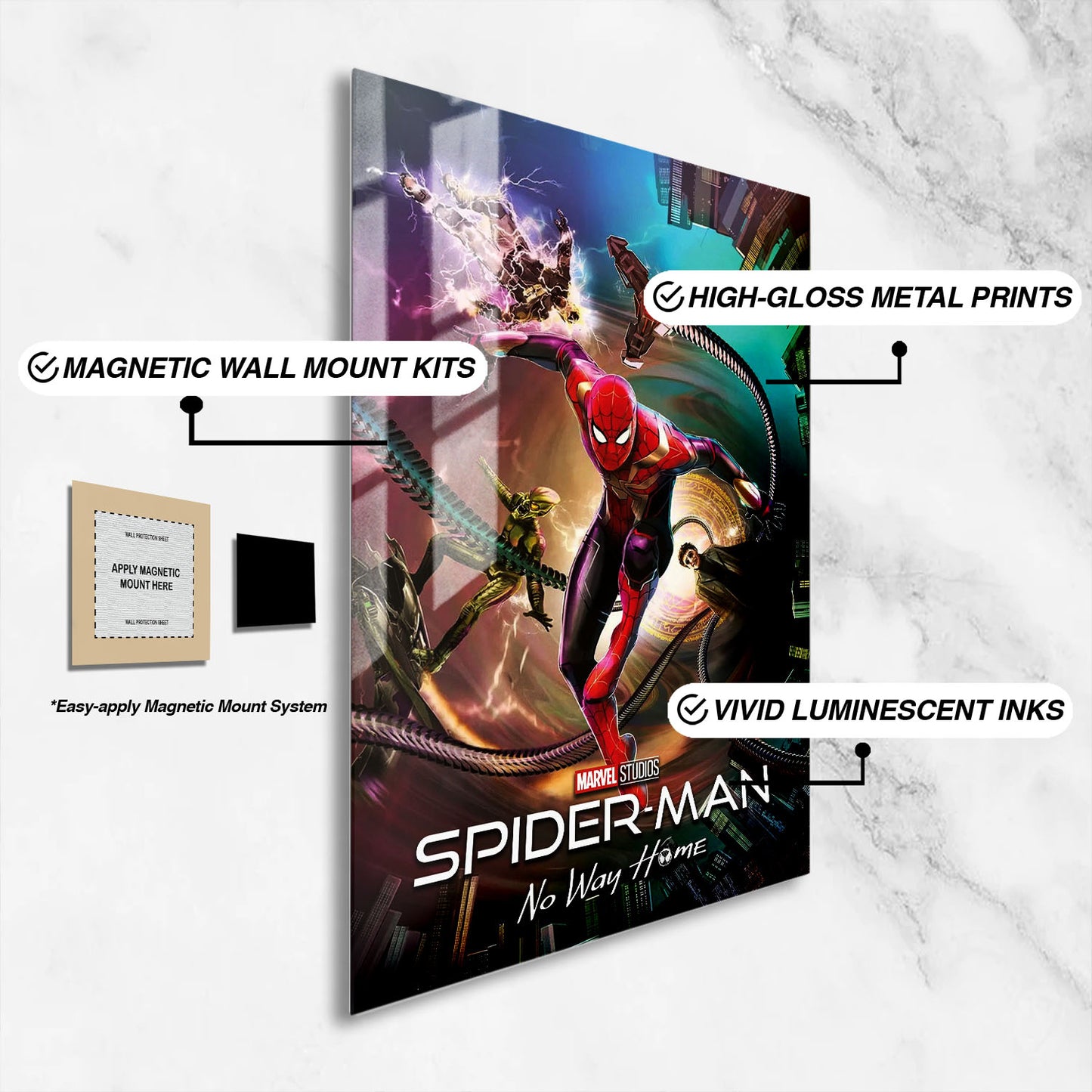 Flex Designs Metal Poster Spider-Man No Way Home Sketch 16 x 24" Home Goods - Movie 2021 Movie Metal Poster