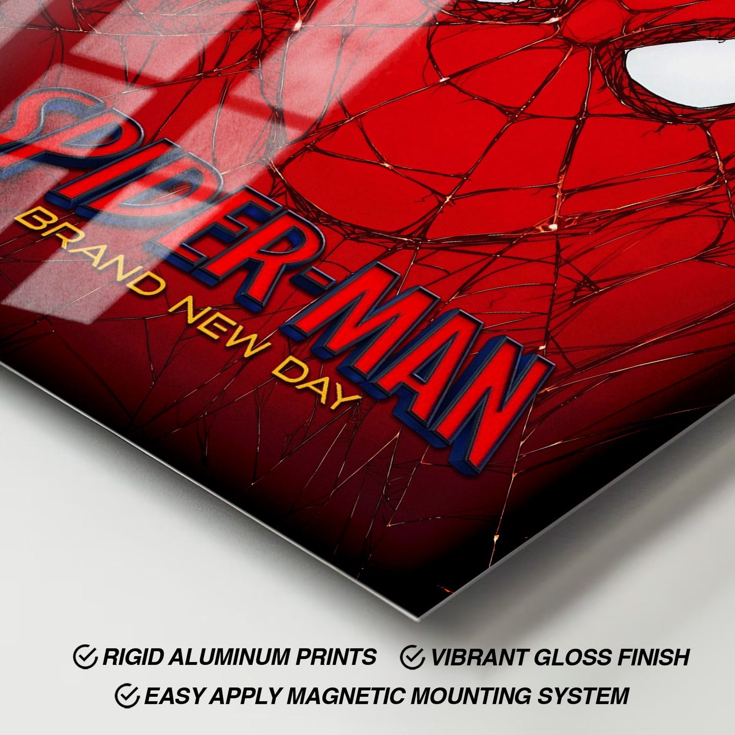 Flex Designs Metal Poster SpiderMan Brand New Day Face 11 x 17" Home Goods - Movie 2026 Movie Metal Poster