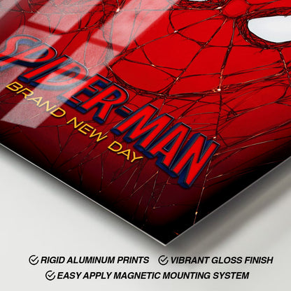 Flex Designs Metal Poster SpiderMan Brand New Day Face 11 x 17" Home Goods - Movie 2026 Movie Metal Poster