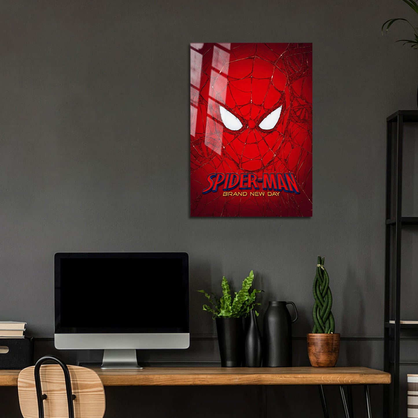 Flex Designs Metal Poster SpiderMan Brand New Day Face 24 x 36" Home Goods - Movie 2026 Movie Metal Poster