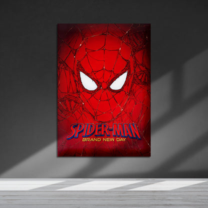 Flex Designs Metal Poster SpiderMan Brand New Day Face 5 x 7" Home Goods - Movie 2026 Movie Metal Poster