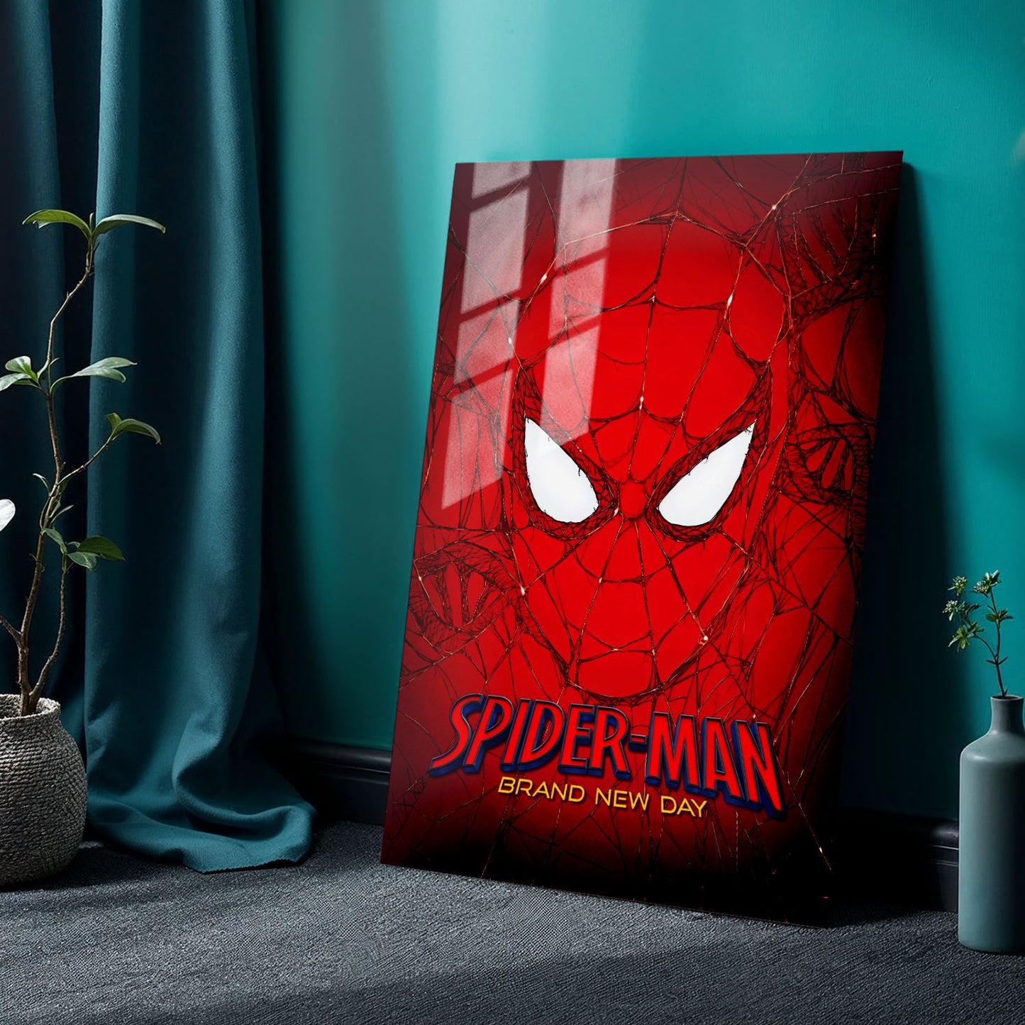 Flex Designs Metal Poster SpiderMan Brand New Day Face 24 x 36" Home Goods - Movie 2026 Movie Metal Poster