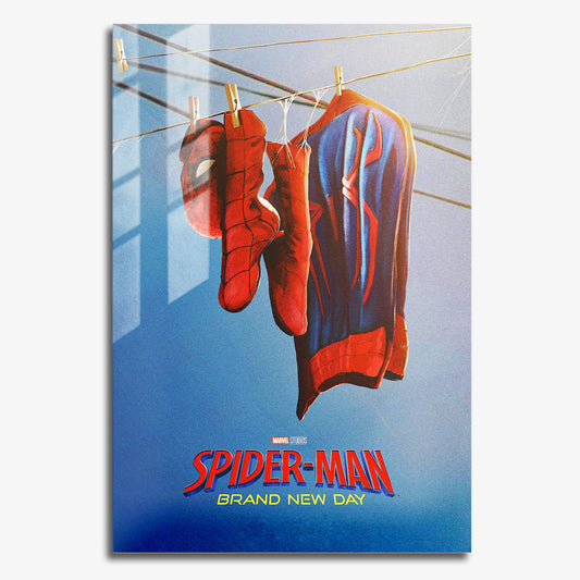 Flex Designs Metal Poster SpiderMan Brand New Day Suit 11 x 17" Home Goods - Movie 2026 Movie Metal Poster