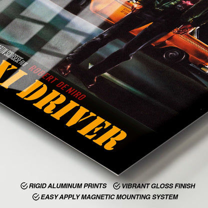 Flex Designs Metal Poster Taxi Driver Cinematic 11 x 17" Home Goods - Movie 1976 Movie Metal Poster