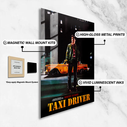 Flex Designs Metal Poster Taxi Driver Cinematic 16 x 24" Home Goods - Movie 1976 Movie Metal Poster