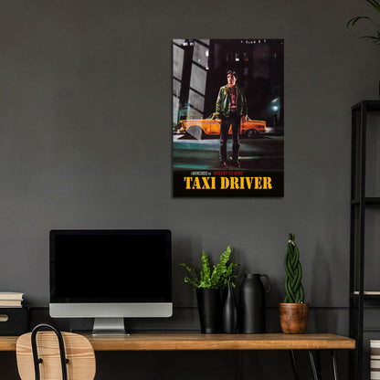 Flex Designs Metal Poster Taxi Driver Cinematic 24 x 36" Home Goods - Movie 1976 Movie Metal Poster