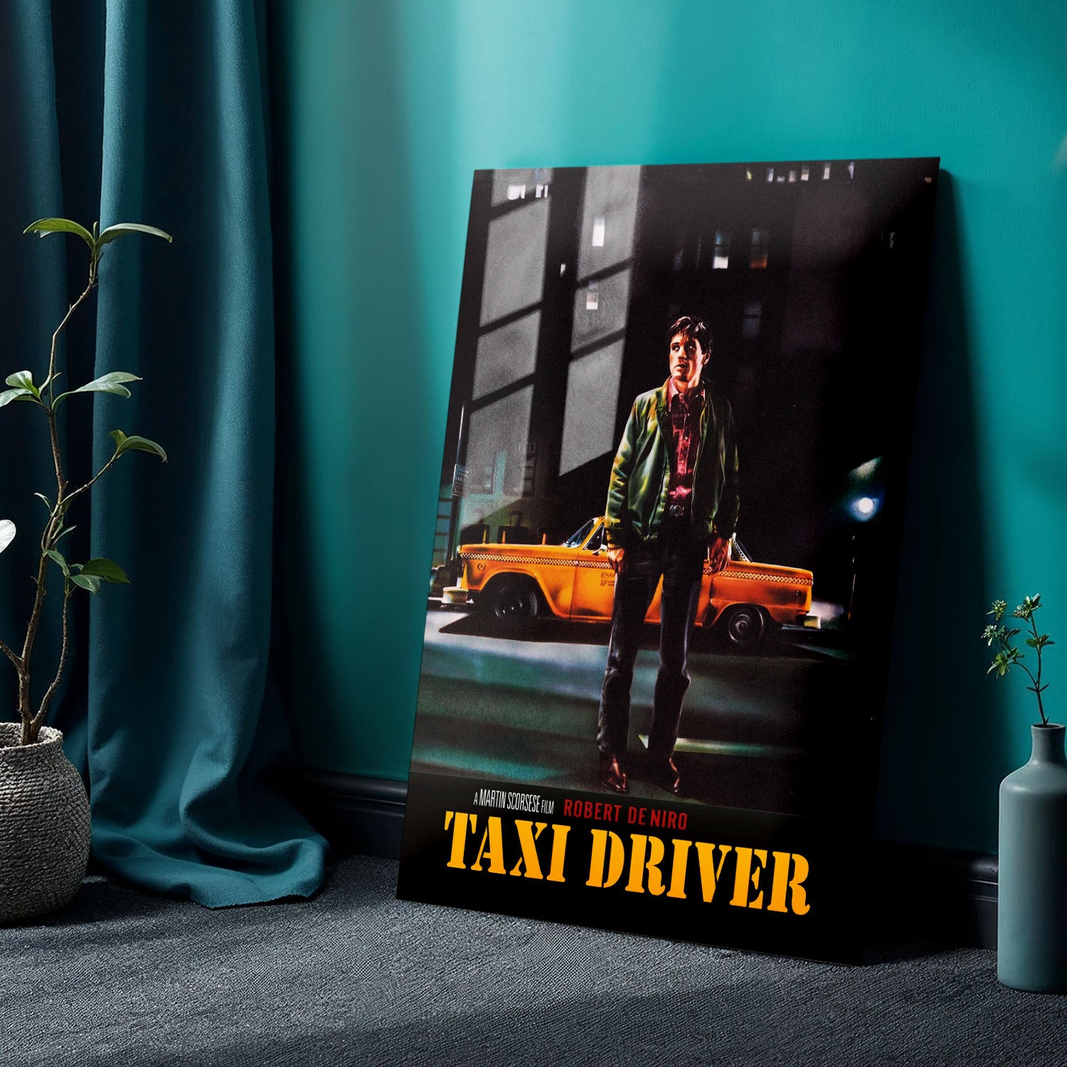 Flex Designs Metal Poster Taxi Driver Cinematic 24 x 36" Home Goods - Movie 1976 Movie Metal Poster