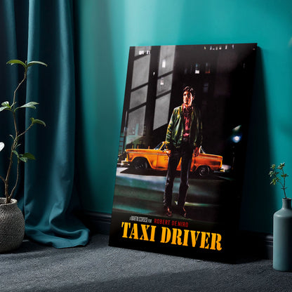 Flex Designs Metal Poster Taxi Driver Cinematic 24 x 36" Home Goods - Movie 1976 Movie Metal Poster
