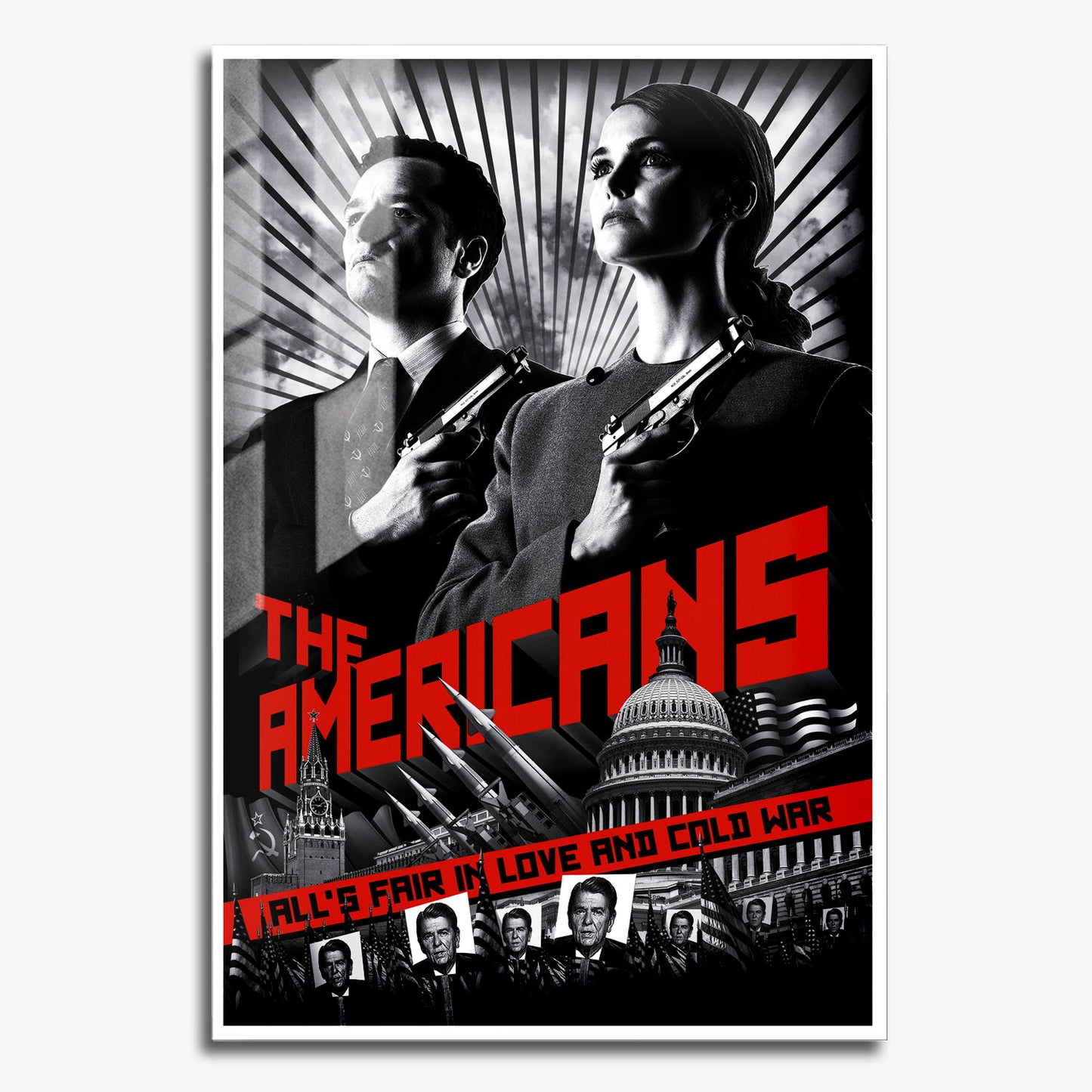 Flex Designs Metal Poster The Americans Noir 11 x 17" Home Goods - TV show 2013 TV show Metal Poster