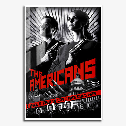 Flex Designs Metal Poster The Americans Noir 11 x 17" Home Goods - TV show 2013 TV show Metal Poster
