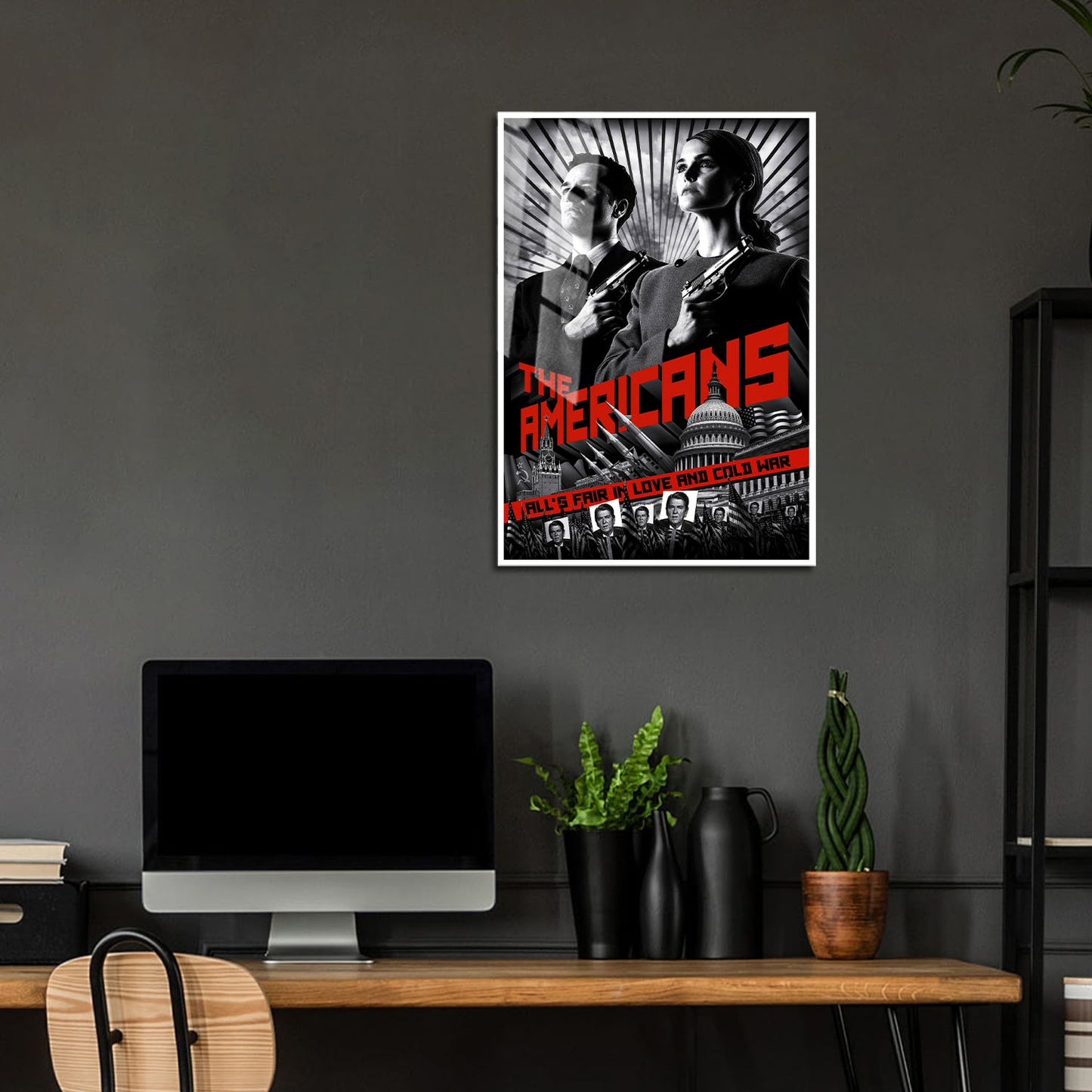 Flex Designs Metal Poster The Americans Noir 24 x 36" Home Goods - TV show 2013 TV show Metal Poster