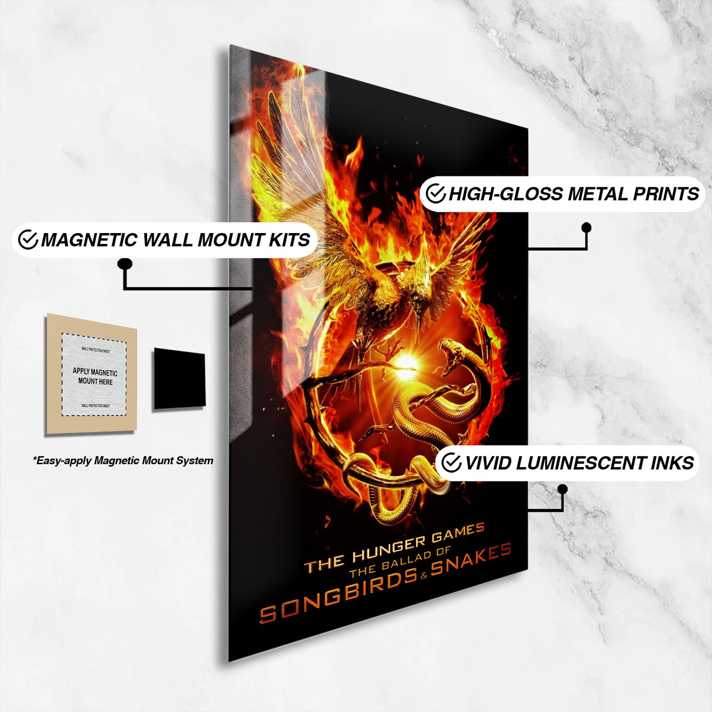 Flex Designs Metal Poster The Hunger Games The Ballad of Songbirds & Snakes Minimalist 16 x 24" Home Goods - Movie 2023 Movie Metal Poster
