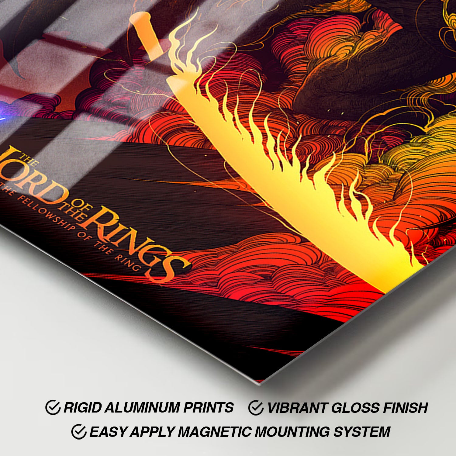 Flex Designs Metal Poster The Lord of the Rings The Fellowship of the Ring Neon 11 x 17" Home Goods - Movie 2001 Movie Metal Poster