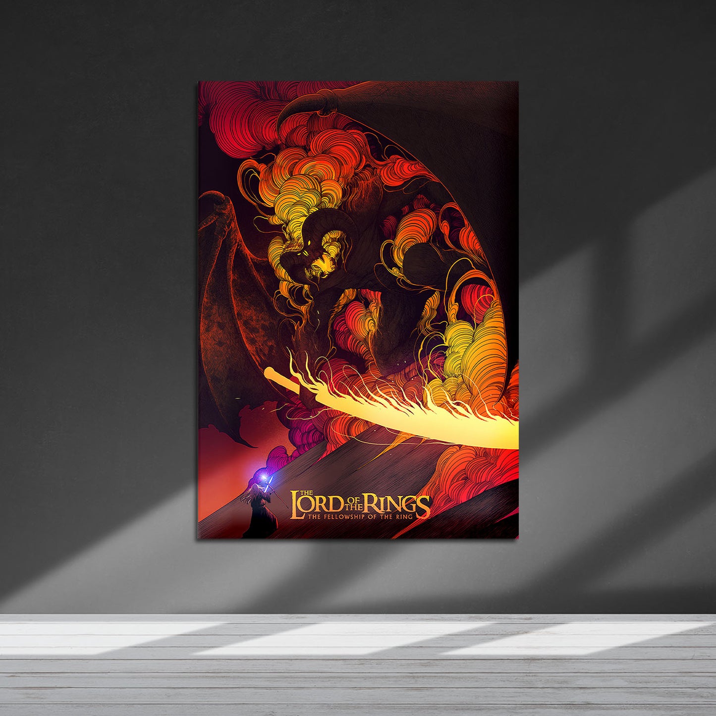 Flex Designs Metal Poster The Lord of the Rings The Fellowship of the Ring Neon 5 x 7" Home Goods - Movie 2001 Movie Metal Poster