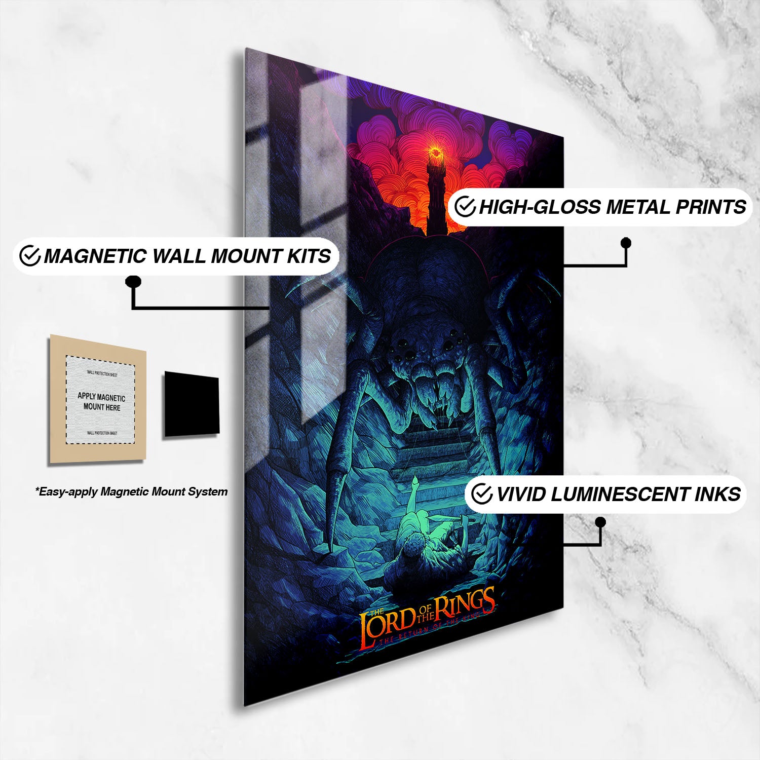 Flex Designs Metal Poster The Lord of the Rings The Return of the King Neon 16 x 24" Home Goods - Movie 2003 Movie Metal Poster