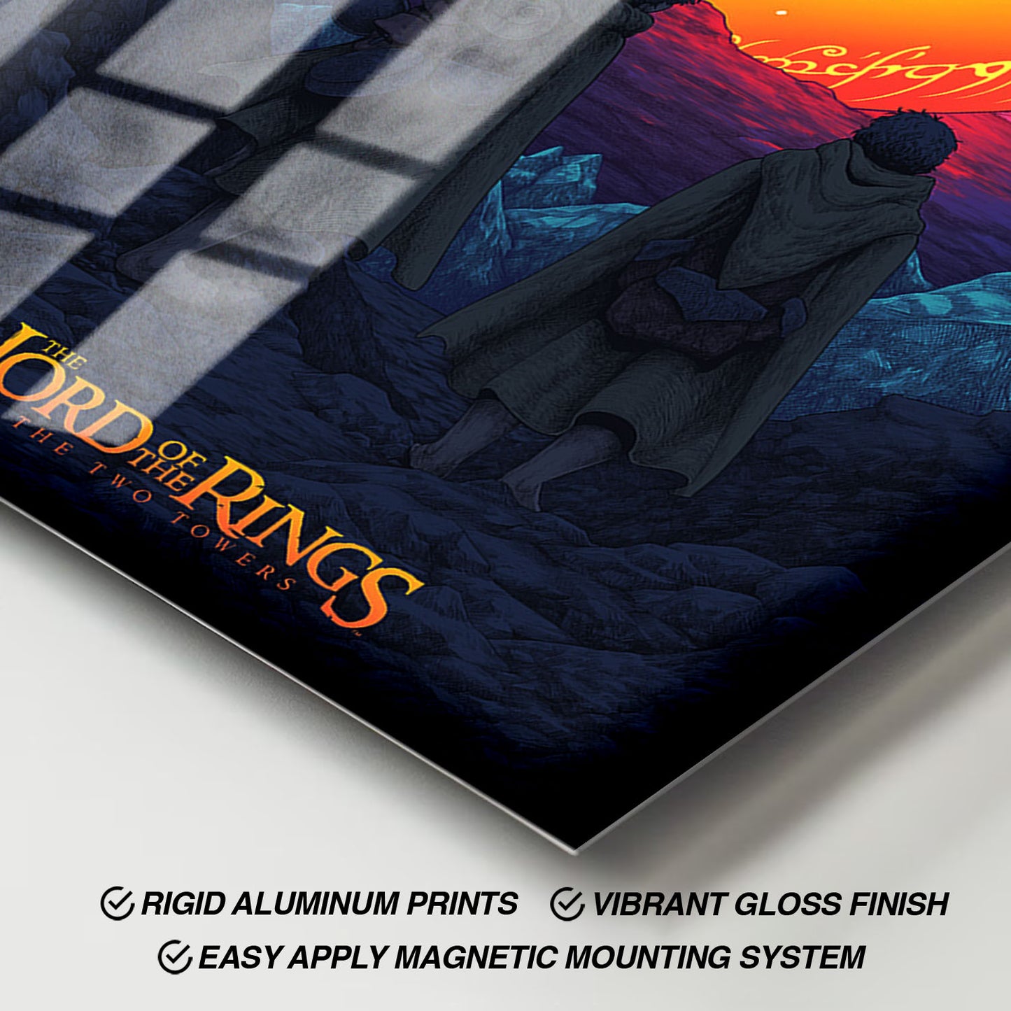 Flex Designs Metal Poster The Lord of the Rings The Two Towers Neon 11 x 17" Home Goods - Movie 2002 Movie Metal Poster