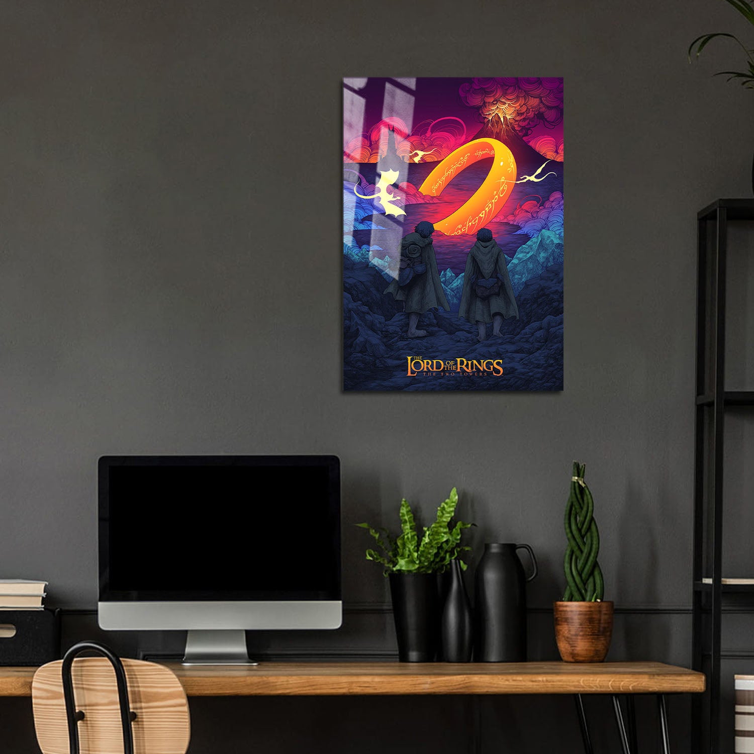 Flex Designs Metal Poster The Lord of the Rings The Two Towers Neon 24 x 36" Home Goods - Movie 2002 Movie Metal Poster
