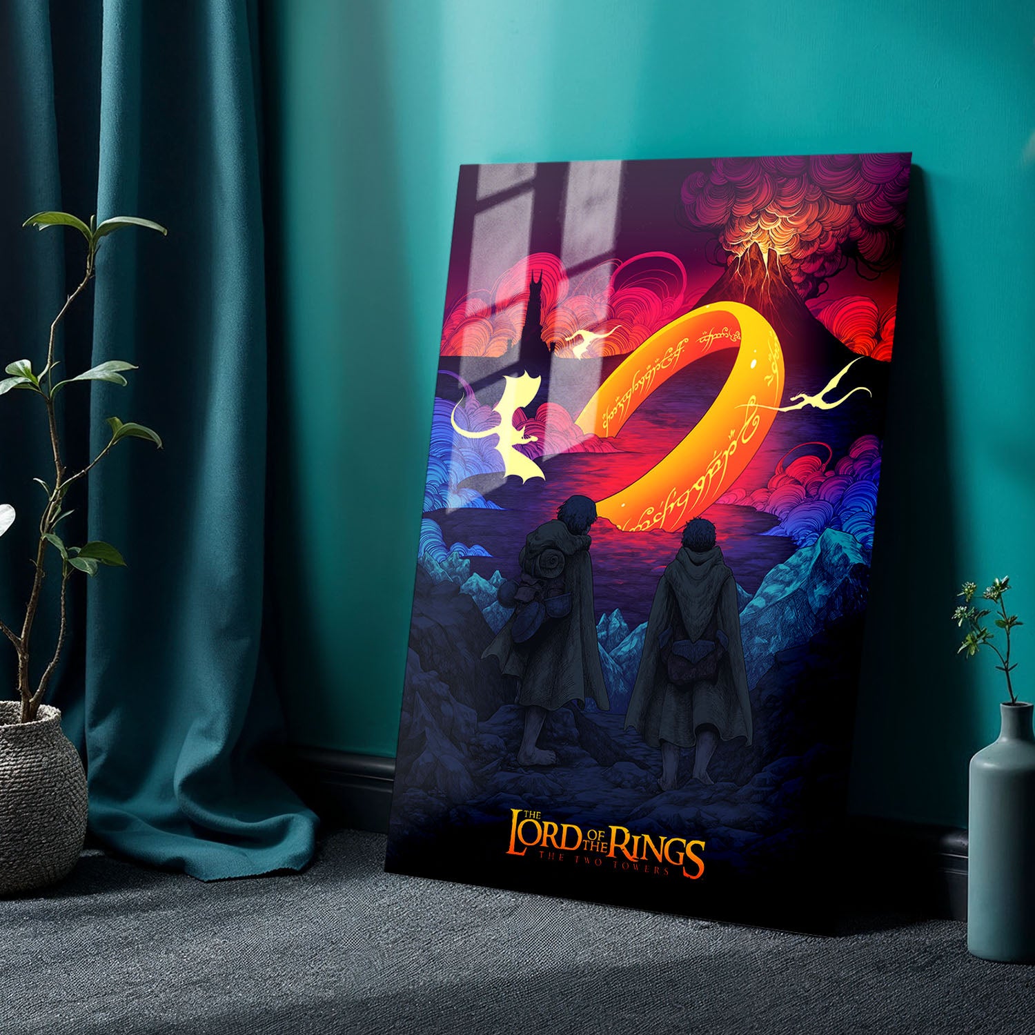 Flex Designs Metal Poster The Lord of the Rings The Two Towers Neon 24 x 36" Home Goods - Movie 2002 Movie Metal Poster