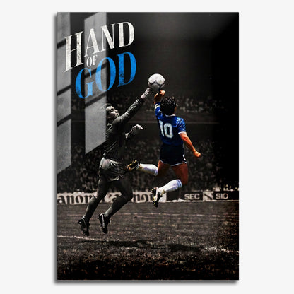 Flex Designs Metal Poster Diego Maradona Hand of God 11 x 17" Home Goods - Sports  Metal Poster