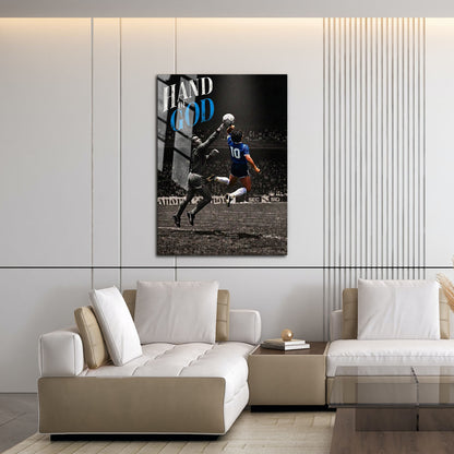 Flex Designs Metal Poster Diego Maradona Hand of God 16 x 24" Home Goods - Sports  Metal Poster