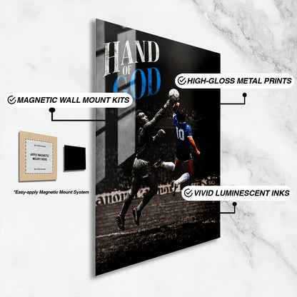 Flex Designs Metal Poster Diego Maradona Hand of God 16 x 24" Home Goods - Sports  Metal Poster