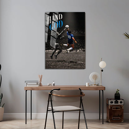 Flex Designs Metal Poster Diego Maradona Hand of God 5 x 7" Home Goods - Sports  Metal Poster