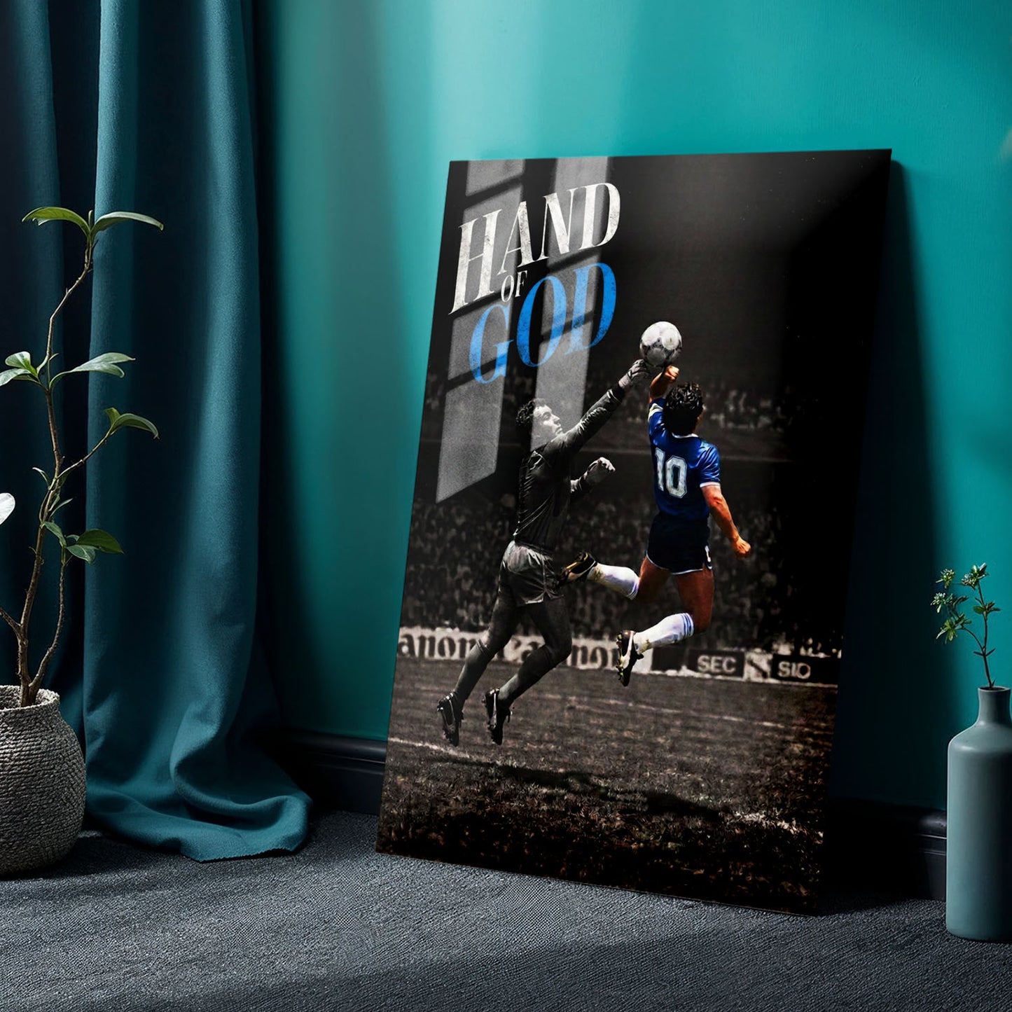 Flex Designs Metal Poster Diego Maradona Hand of God 24 x 36" Home Goods - Sports  Metal Poster