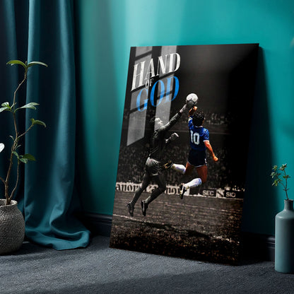 Flex Designs Metal Poster Diego Maradona Hand of God 24 x 36" Home Goods - Sports  Metal Poster